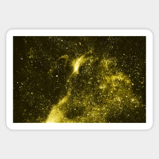 Illuminating yellow abstract galaxy Sticker